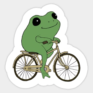 Funny biking frog Sticker